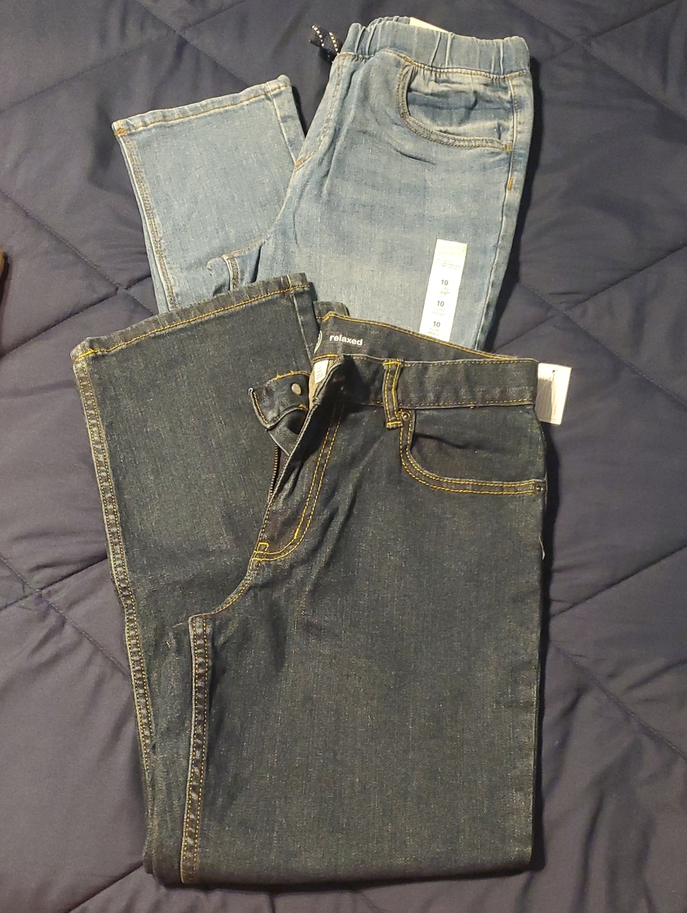Boy's Relaxed Fit Dark Blue Denim Jeans